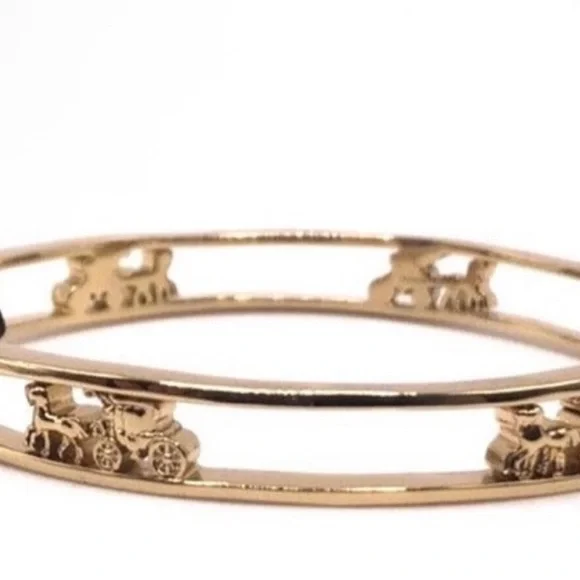 Coach Elegant Gold Bracelet with Carriage Design - Picture 3 of 3